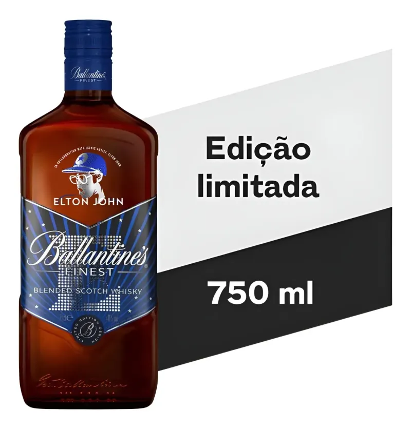Whisky Ballantines Elton John 750ml 40% Edição Limitada C/nf